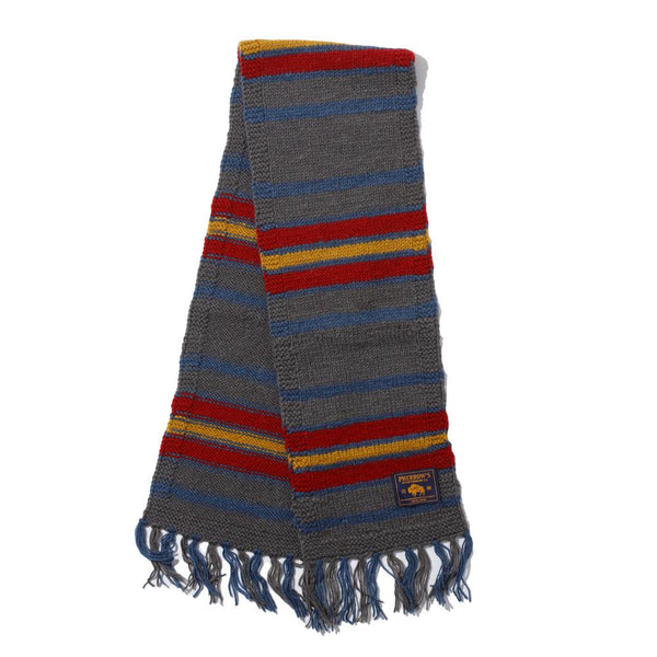 Pherrow's Hand Knitted Scarf Dark Grey x Burgundy-Scarf-Clutch Cafe