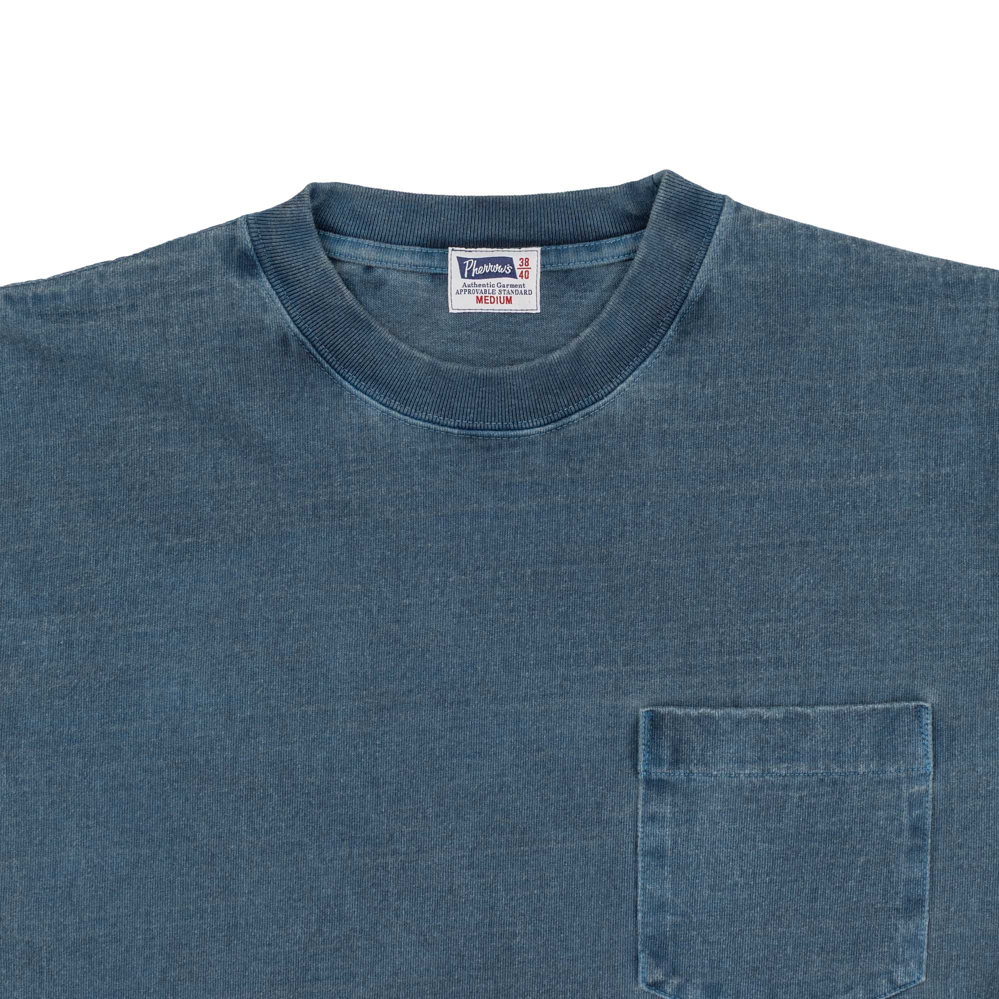 Pherrow's Heavyweight Pocket Tee Steel Blue-T-Shirt-Clutch Cafe