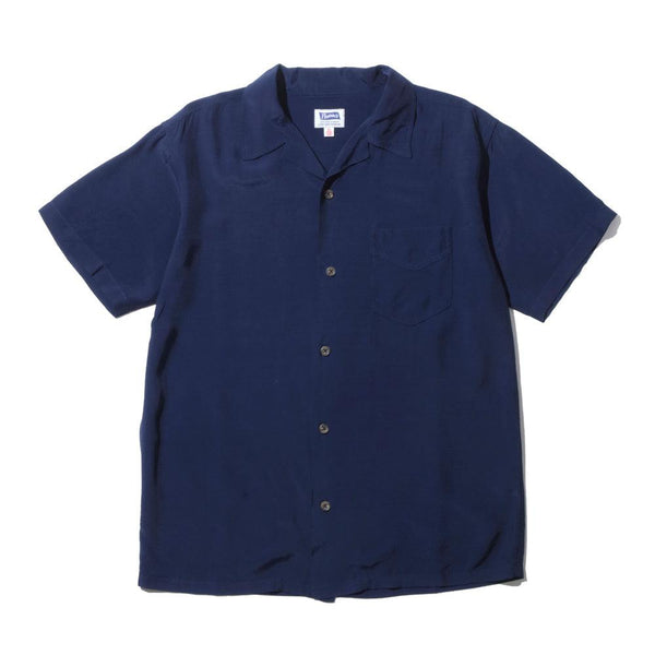 Pherrow's Open Collar Shirt Navy-Shirt-Clutch Cafe
