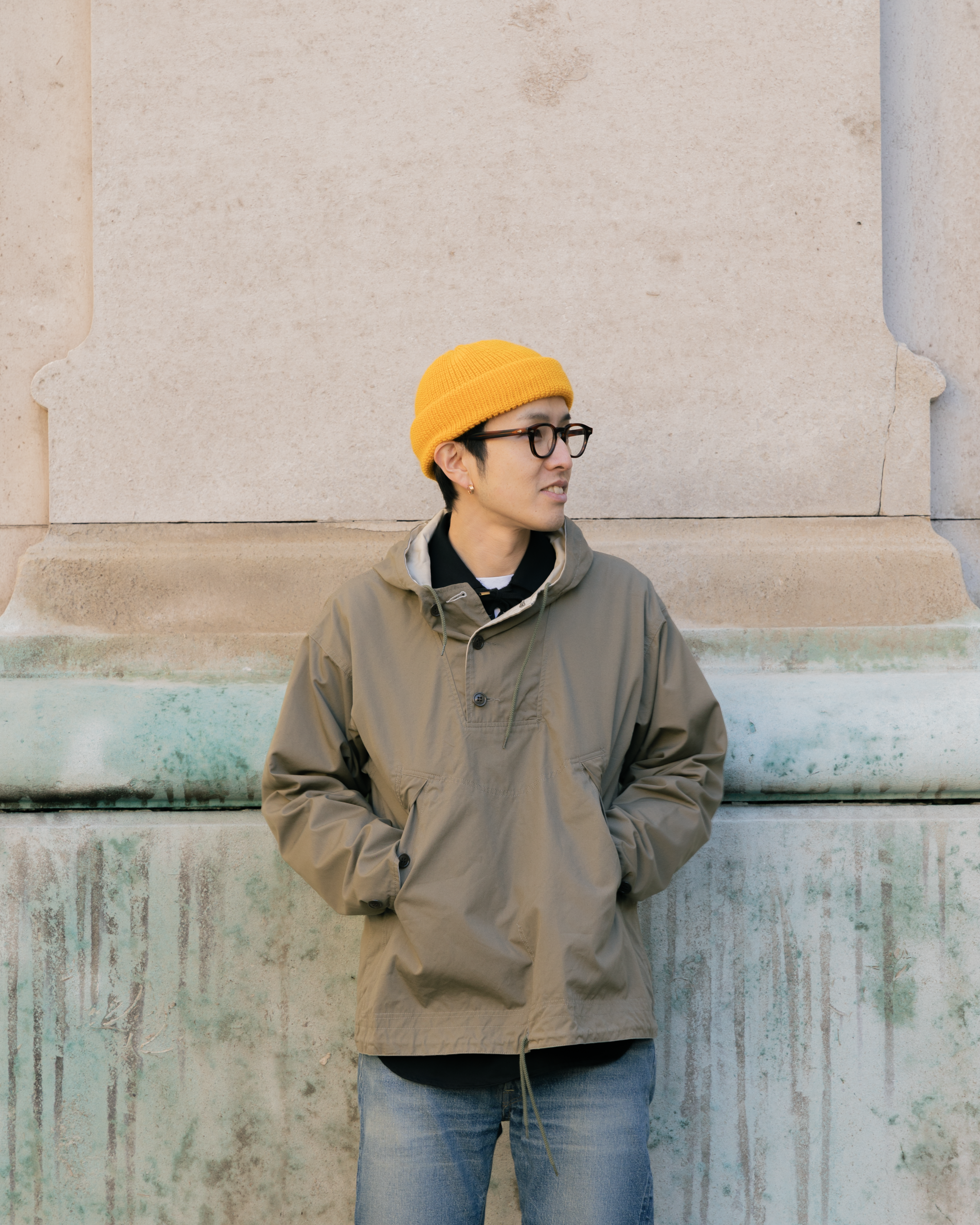 Pherrow's PM42-Short Reversible Smock Olive/White-Smock-Clutch Cafe