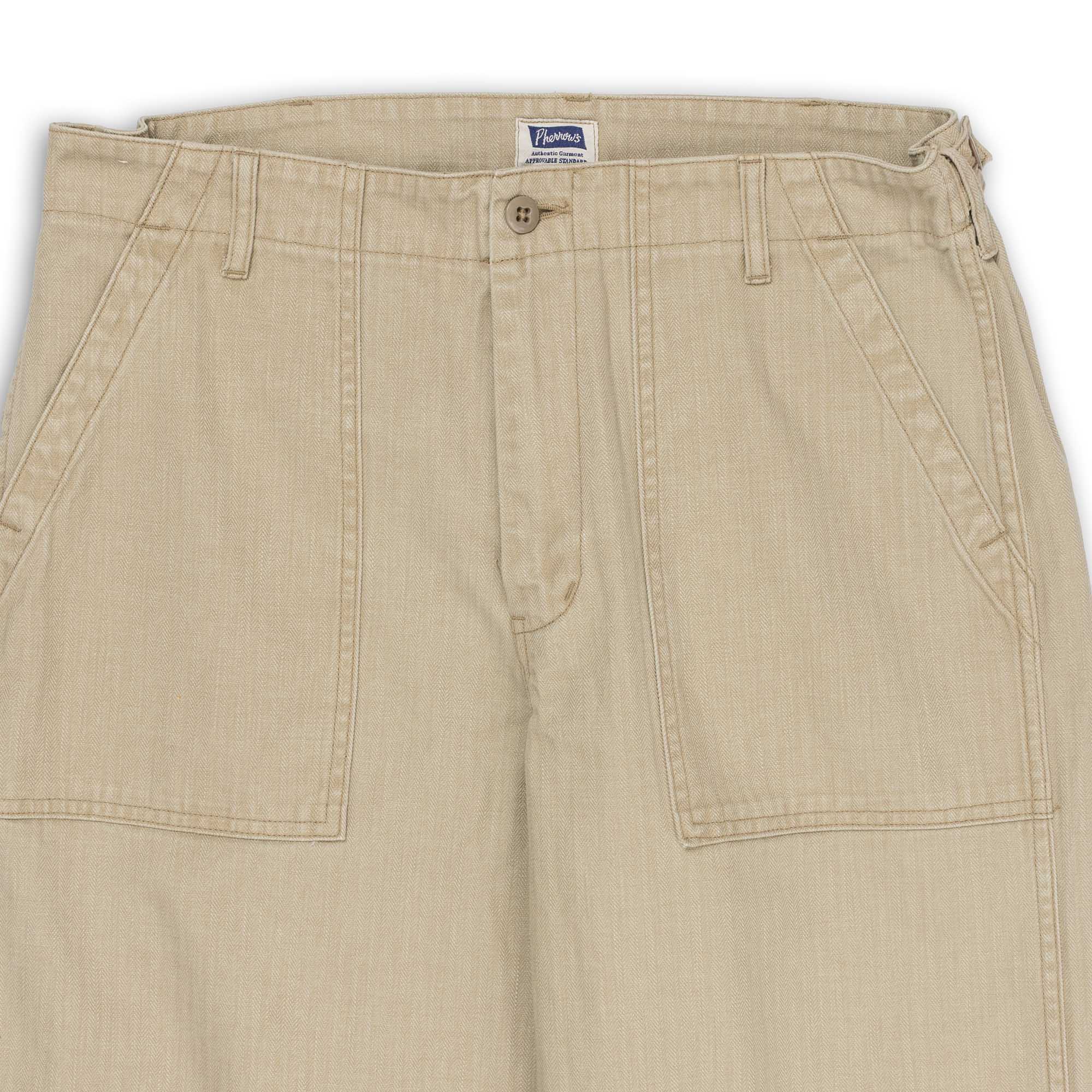 Pherrow's PUP-H HBT Fatigue Pants Beige-Trousers-Clutch Cafe