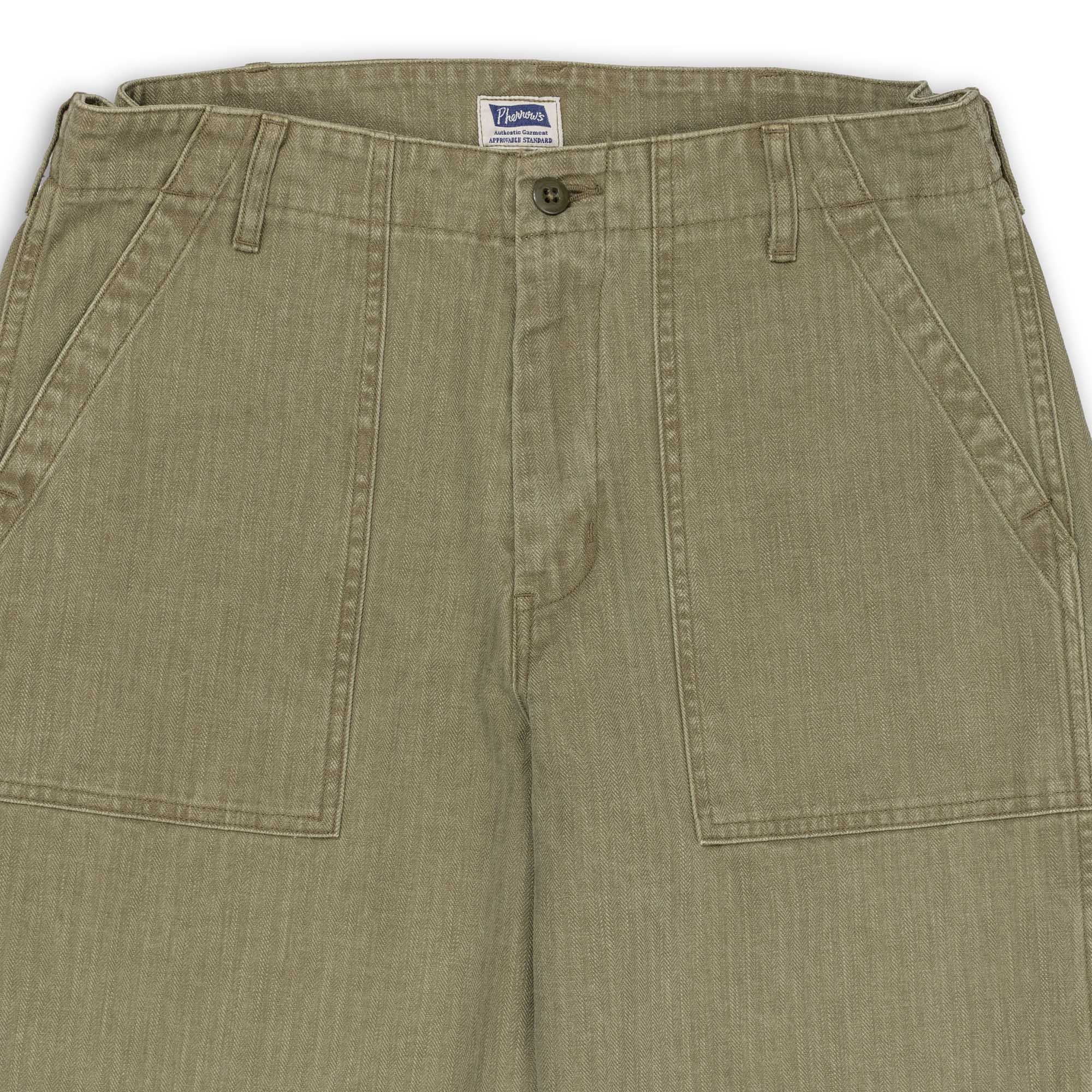 Pherrow's PUP-H HBT Fatigue Pants Olive-Trousers-Clutch Cafe