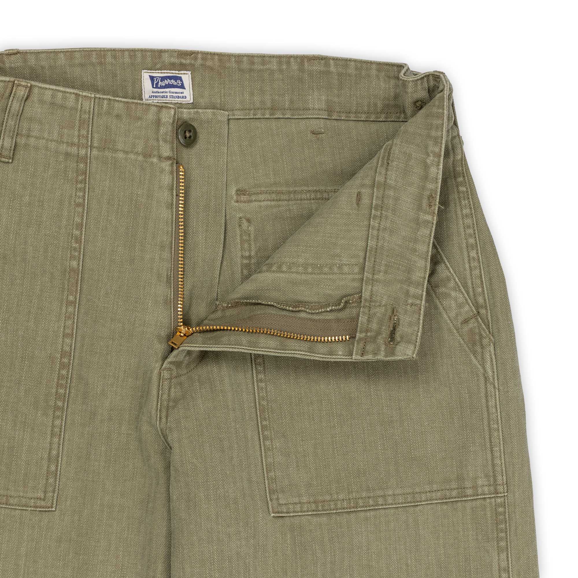 Pherrow's PUP-H HBT Fatigue Pants Olive-Trousers-Clutch Cafe