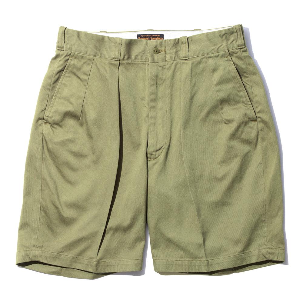 Pherrow's Pleated Shorts Olive-Shorts-Clutch Cafe