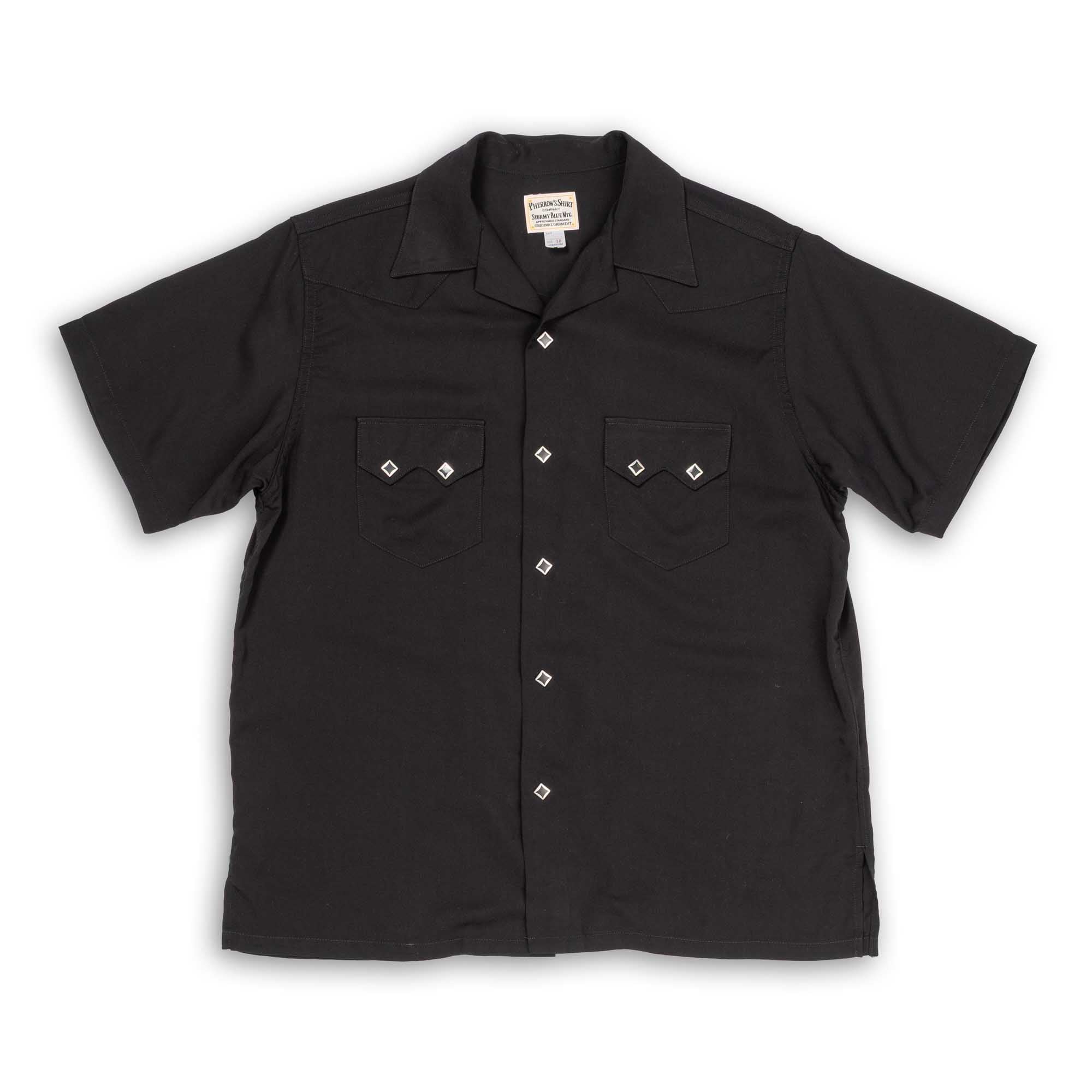 Pherrow's Rayon Western Shirt S/S Black-Shirt-Clutch Cafe