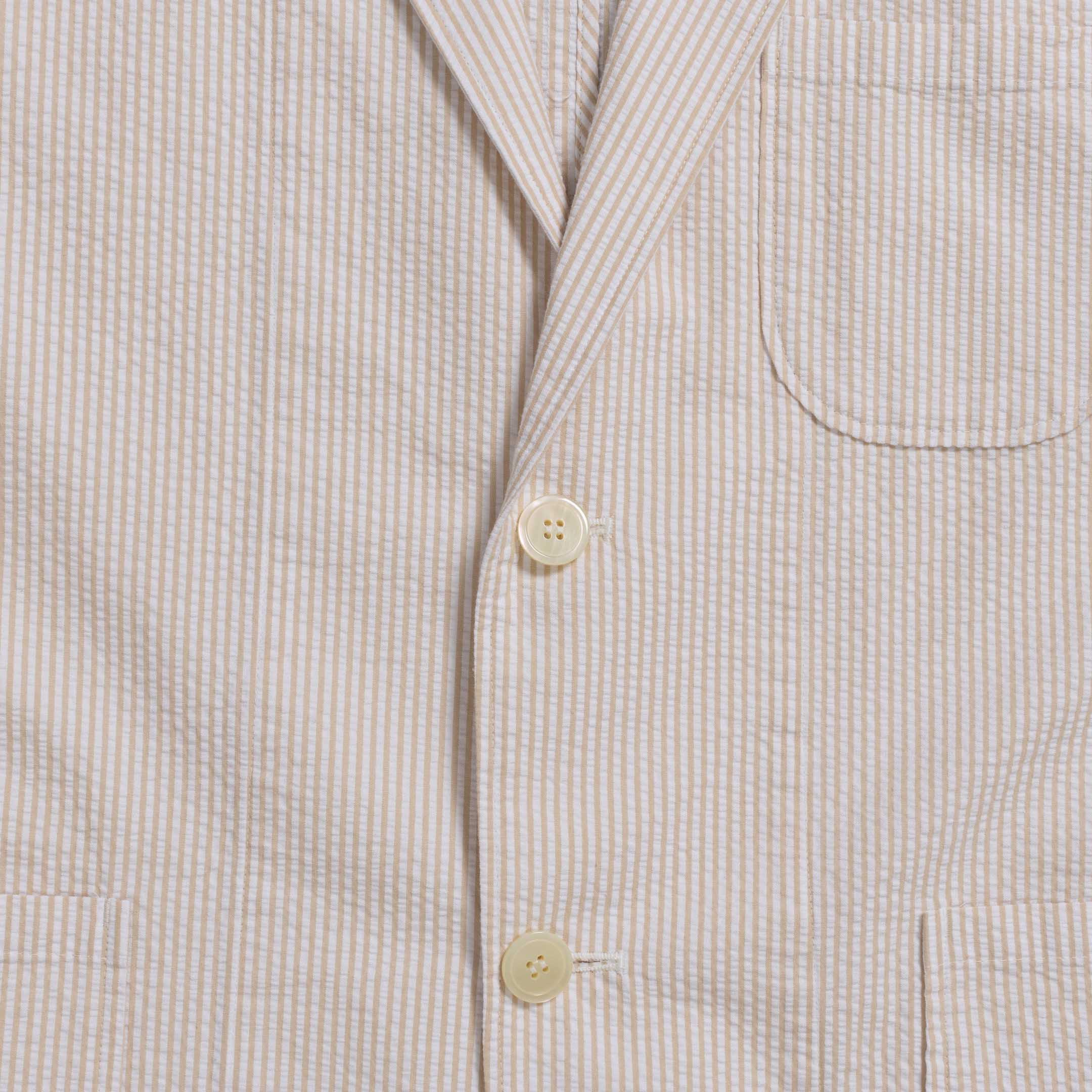 Pherrow's Seersucker Sports Jacket Beige Stripe-Jacket-Clutch Cafe