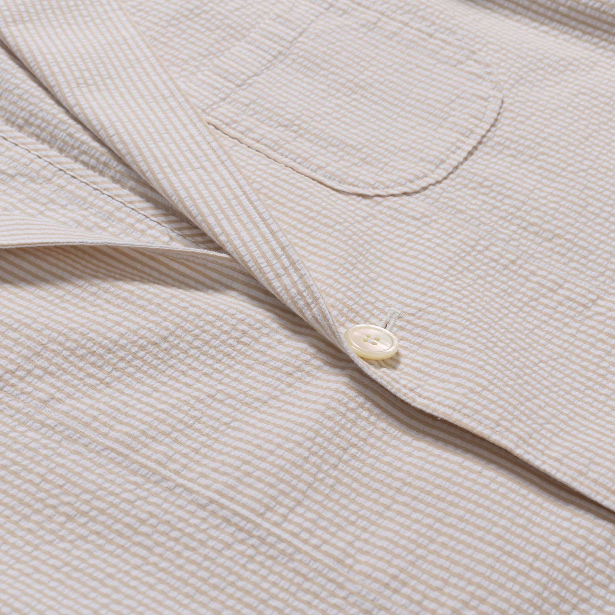 Pherrow's Seersucker Sports Jacket Beige Stripe-Jacket-Clutch Cafe