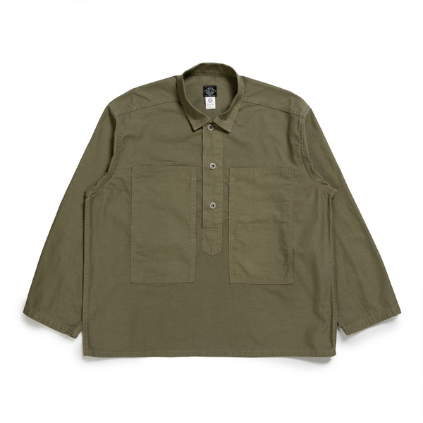 Post Overalls Army Shirt Vintage Sateen Olive – Clutch Cafe