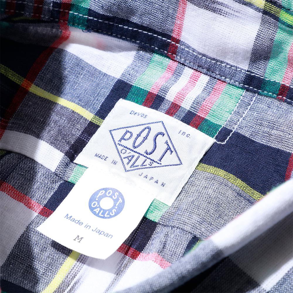 Post Overalls BD2 IKAT Madras Shirt Navy-Shirt-Clutch Cafe