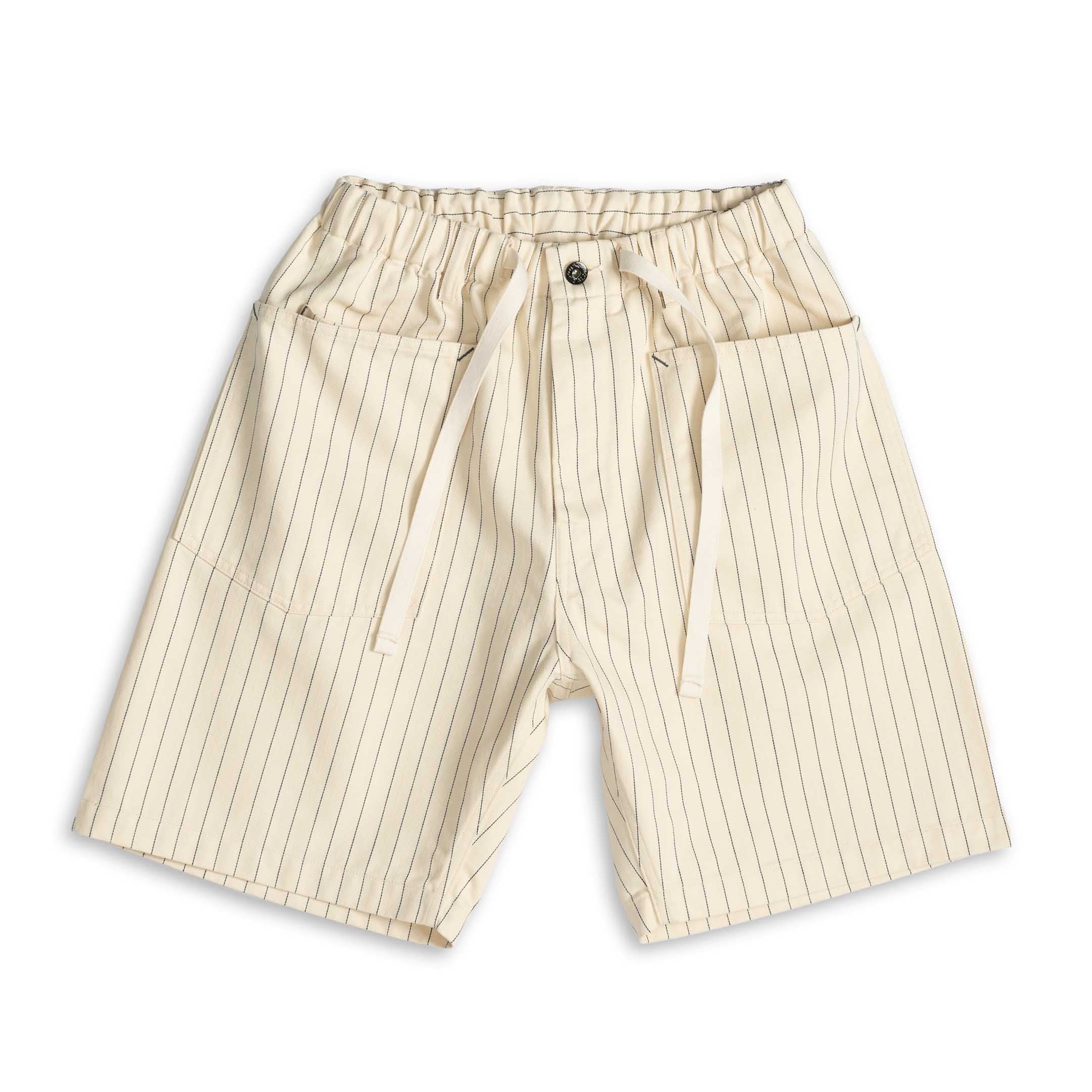 Post Overalls E-Z Army-Navy Shorts 2 HBT Stripe Natural-Shorts-Clutch Cafe