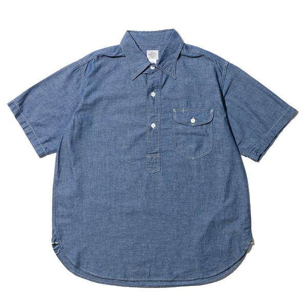 Post Overalls S/S Pullover Shirt Chambray Indigo-Shirt-Clutch Cafe