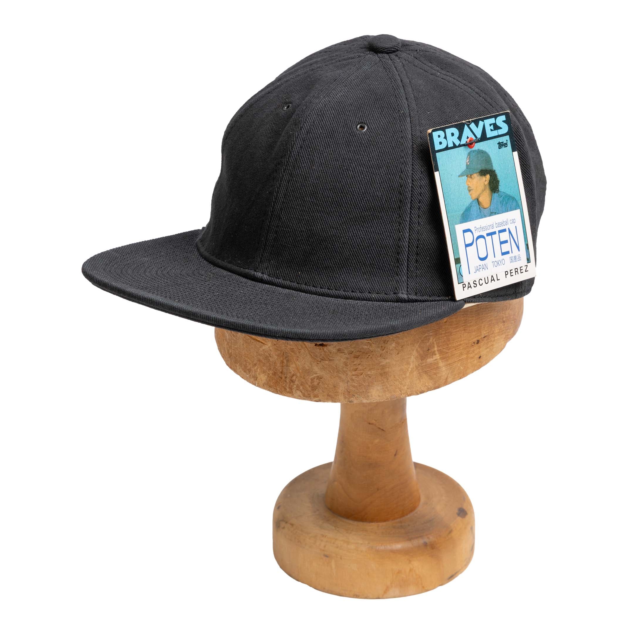 Poten Vintage Linen Twill Baseball Cap Black-Baseball Cap-Clutch Cafe