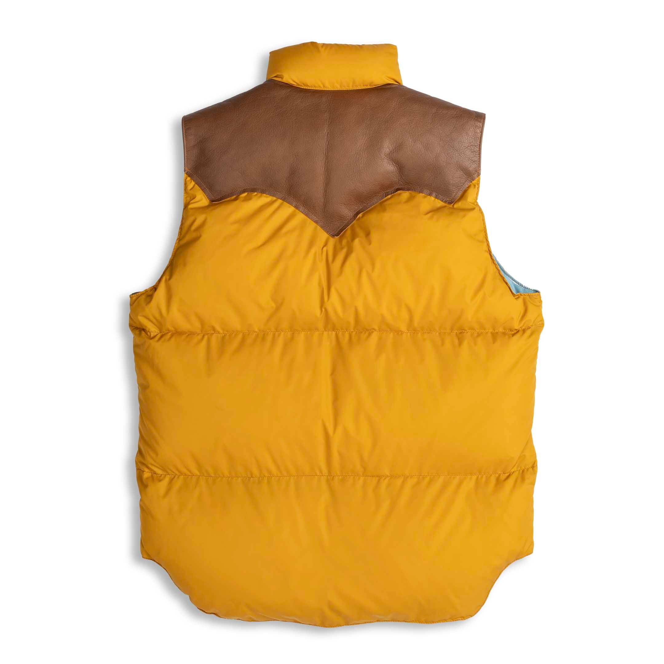 Rocky Mountain Featherbed for Clutch Cafe Reversible Down Vest Mustard x Sax Blue-Down Vest-Clutch Cafe
