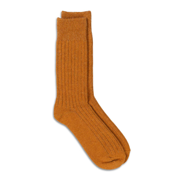 Rototo Cotton Wool Ribbed Crew Socks Gold-Socks-Clutch Cafe