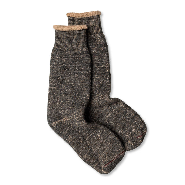 Rototo Double Face Socks Brown/Black-Socks-Clutch Cafe