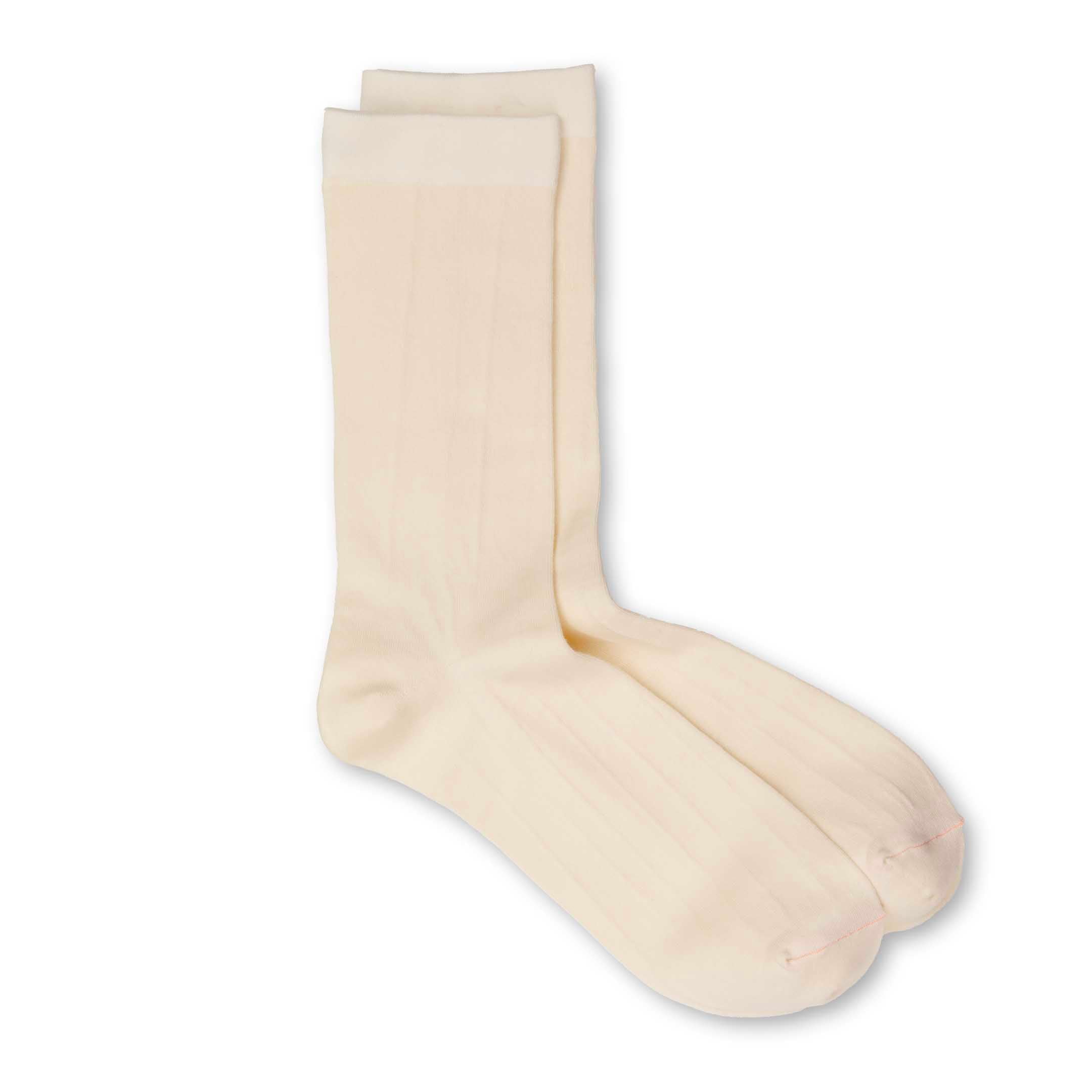 Rototo Flex Stretch Sock Ecru-Socks-Clutch Cafe