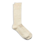 Rototo Linen/Cotton Ribbed Crew Socks Ecru-Socks-Clutch Cafe
