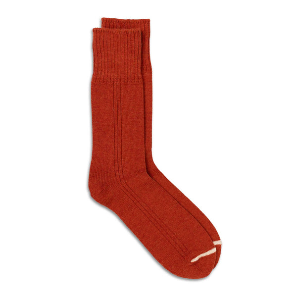 Rototo Merino Lambswool Sock Brick-Socks-Clutch Cafe