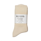 Rototo Organic Daily 3 Pack Ribbed Crew Socks Ecru-Socks-Clutch Cafe
