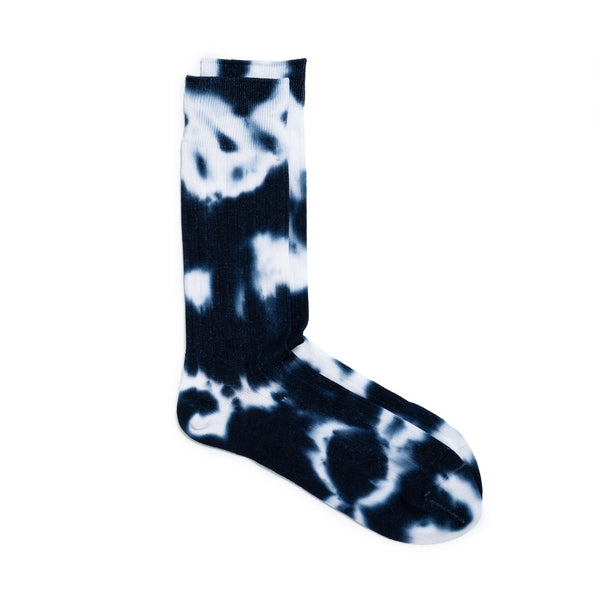 Rototo Tie Dye Formal Crew Socks Navy/ White-Socks-Clutch Cafe