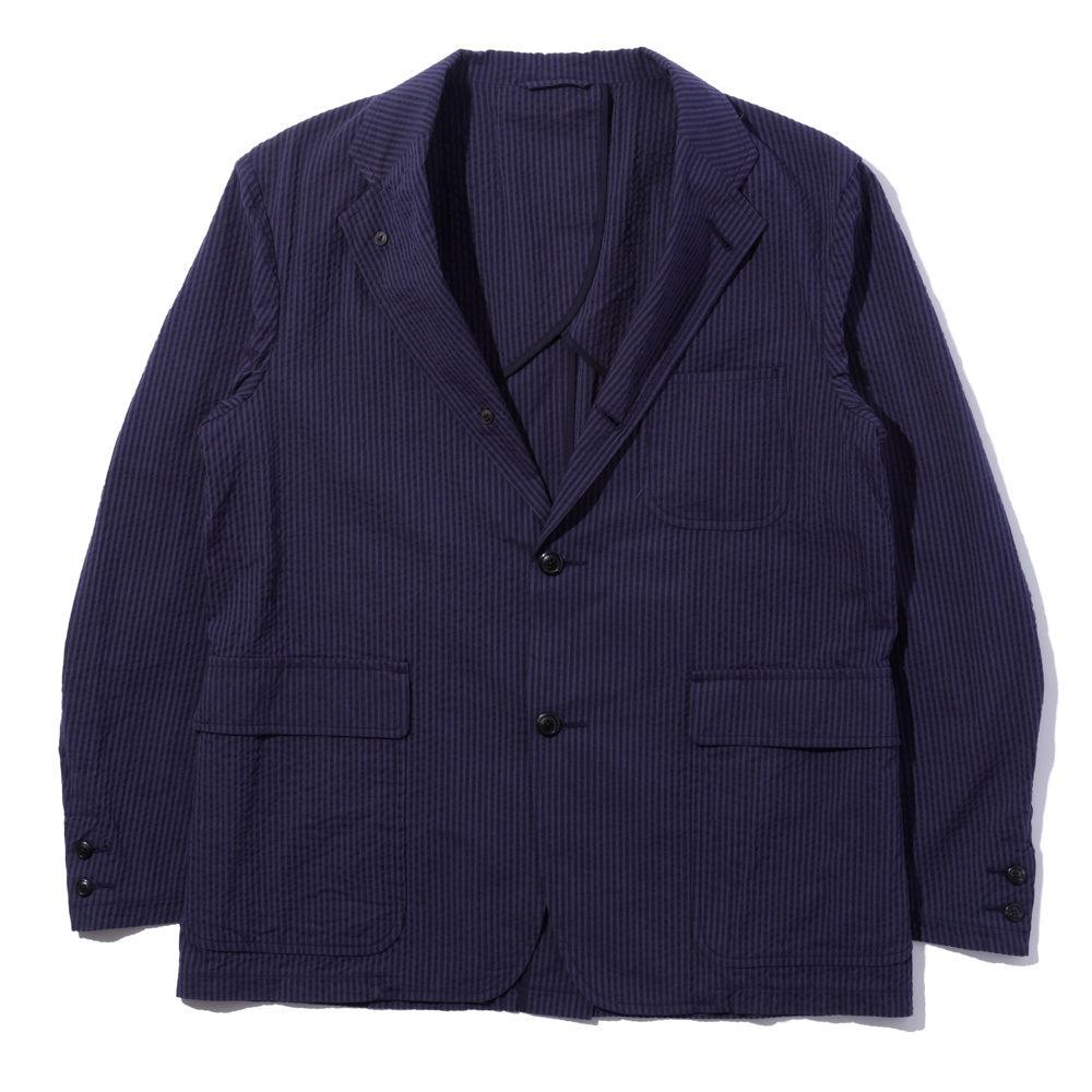 Soundman Grand Seersucker Jacket Blue x Navy-Jacket-Clutch Cafe