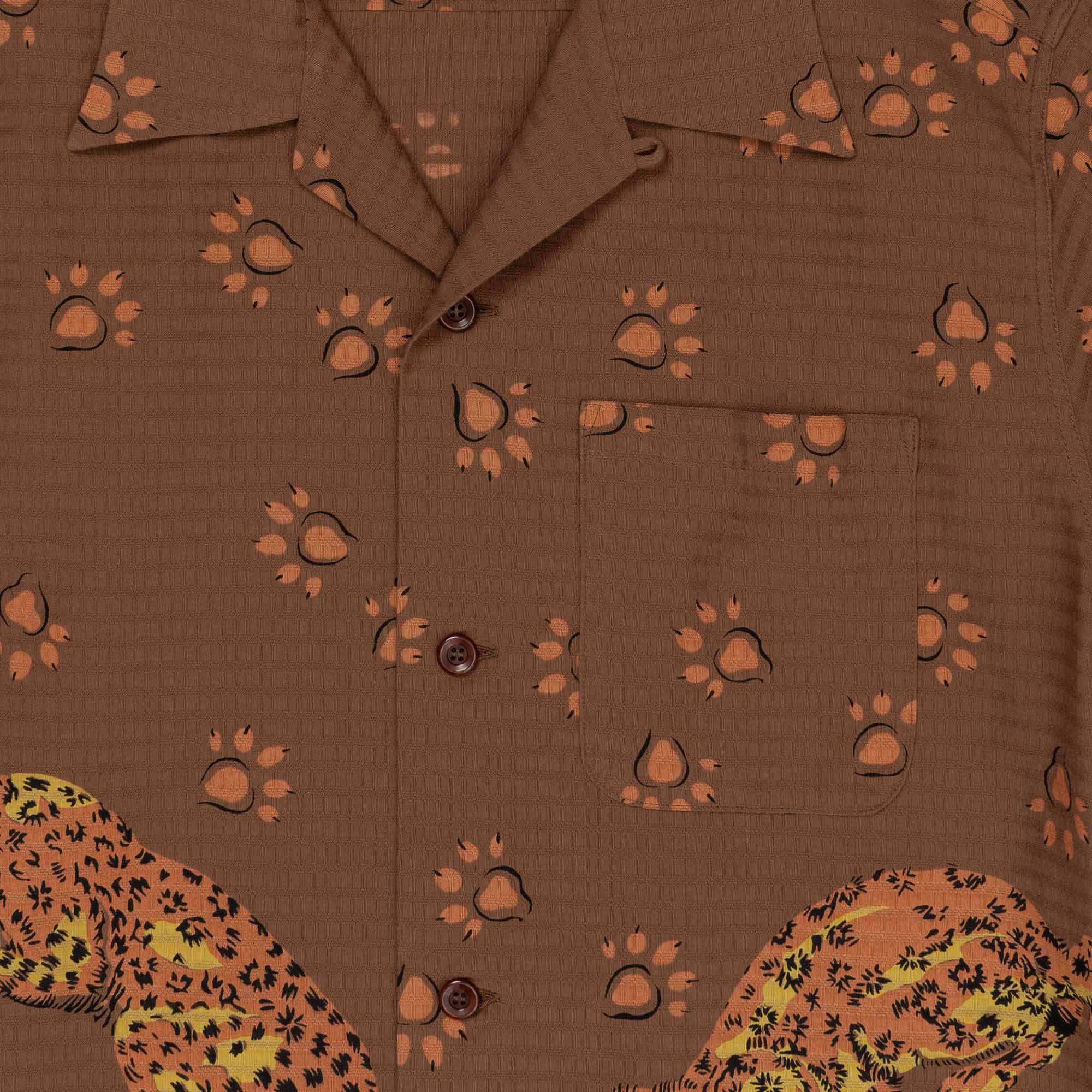 Star of Hollywood Dobby Cotton Leopard Shirt Brown-Shirt-Clutch Cafe