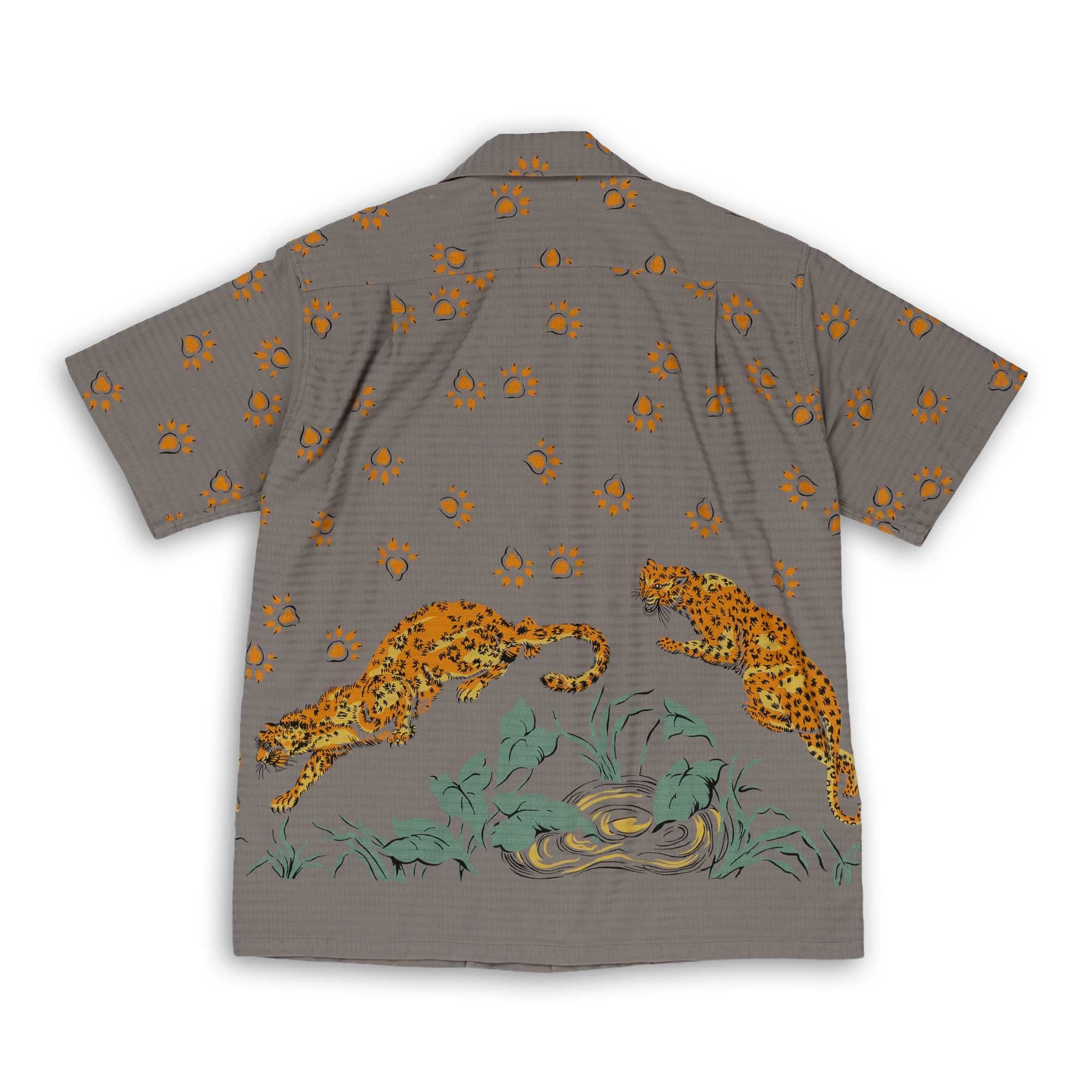 Star of Hollywood Dobby Cotton Leopard Shirt Grey-Shirt-Clutch Cafe