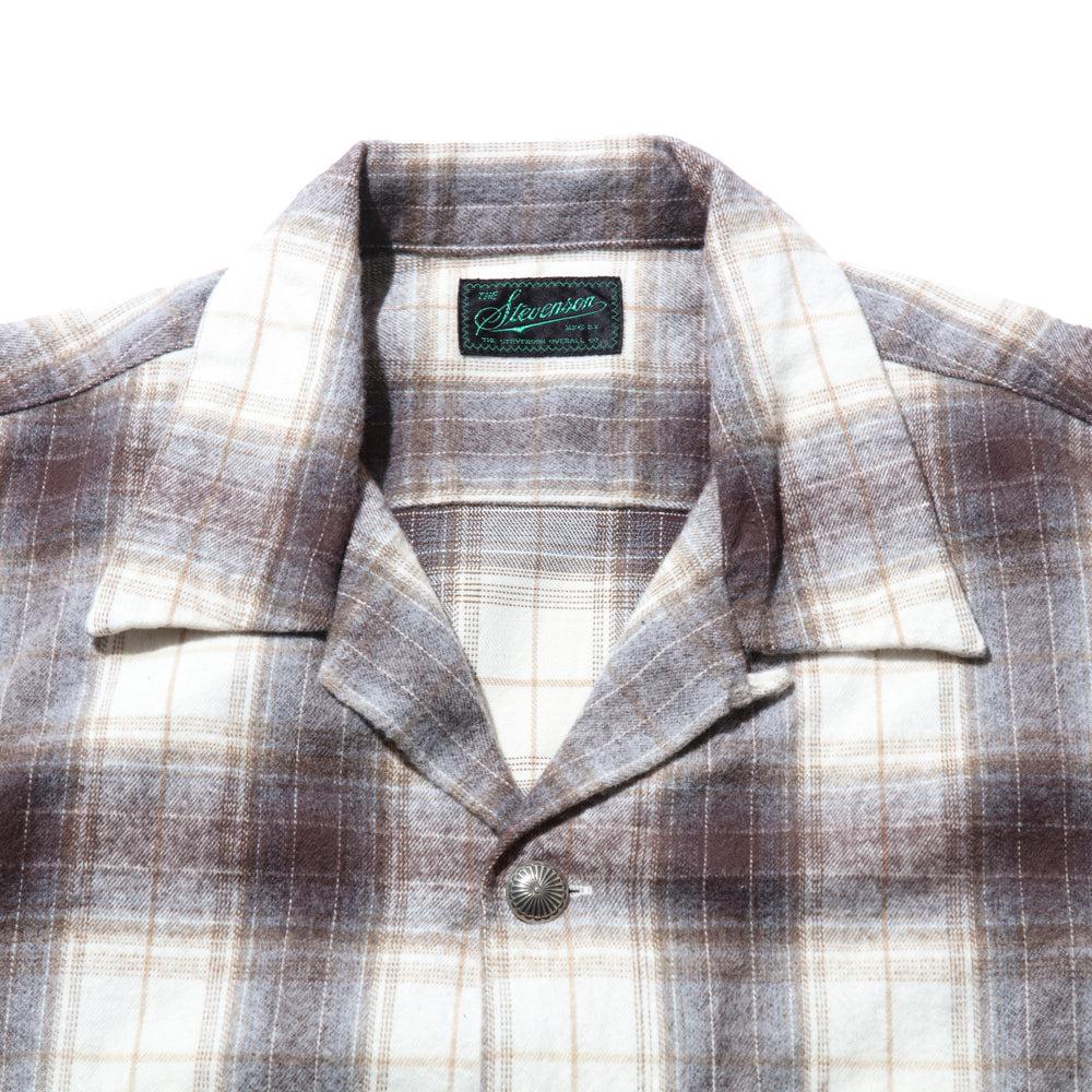 Stevenson Overall Highroller Shirt White x Brown-Shirt-Clutch Cafe