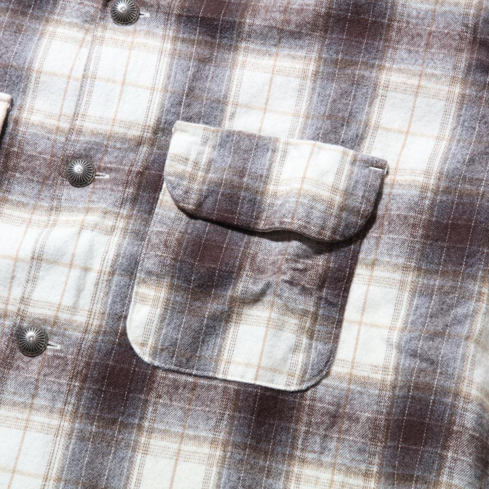 Stevenson Overall Highroller Shirt White x Brown-Shirt-Clutch Cafe