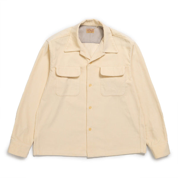 Style Eyes Solid Model Corduroy Sports Shirt Off White-Shirt-Clutch Cafe