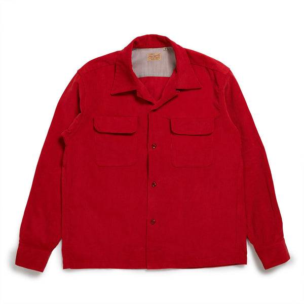 Style Eyes Solid Model Corduroy Sports Shirt Red-Shirt-Clutch Cafe