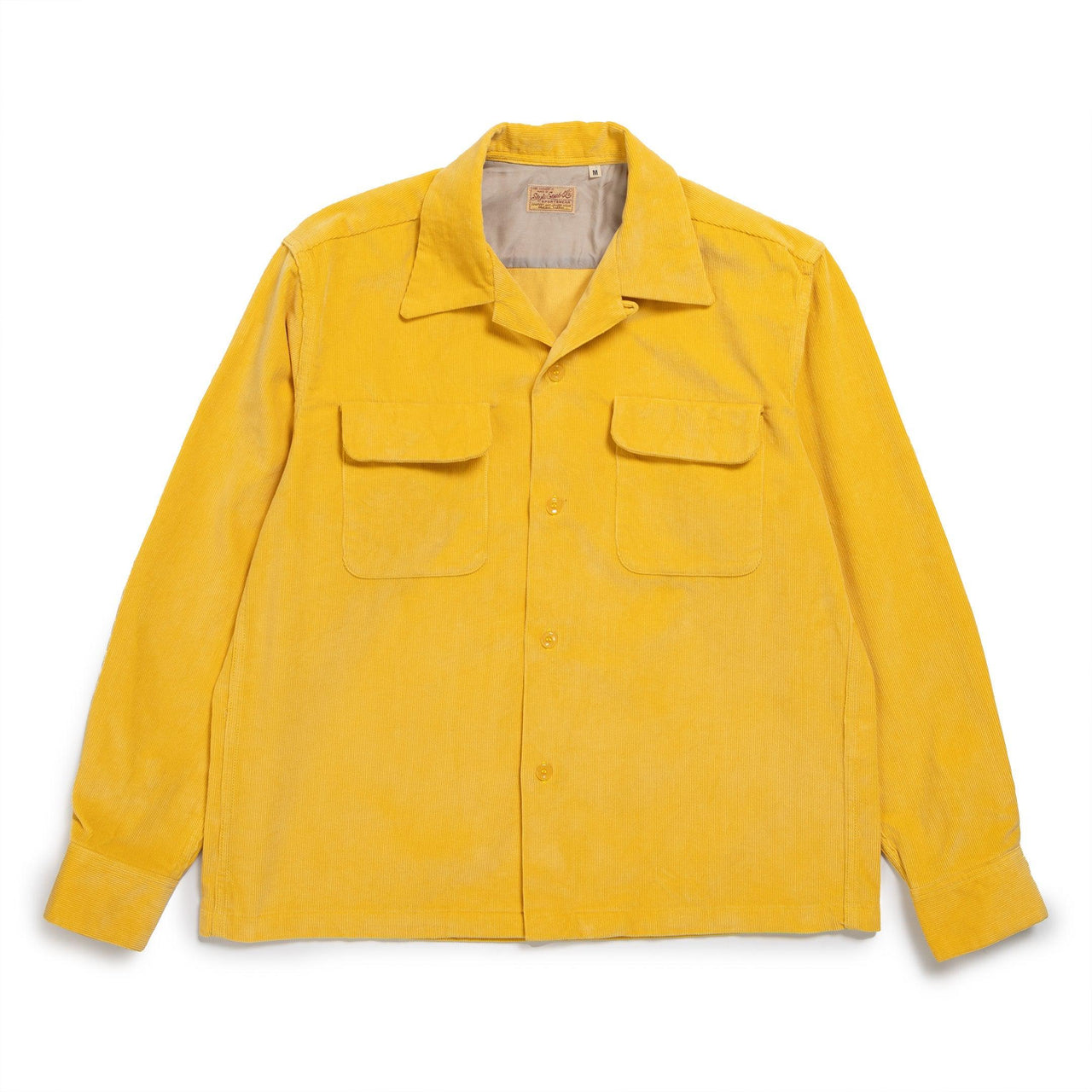 Style Eyes Solid Model Corduroy Sports Shirt Yellow-Shirt-Clutch Cafe