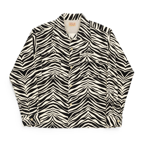 Style Eyes Zebra Corduroy Shirt Off White-Shirt-Clutch Cafe