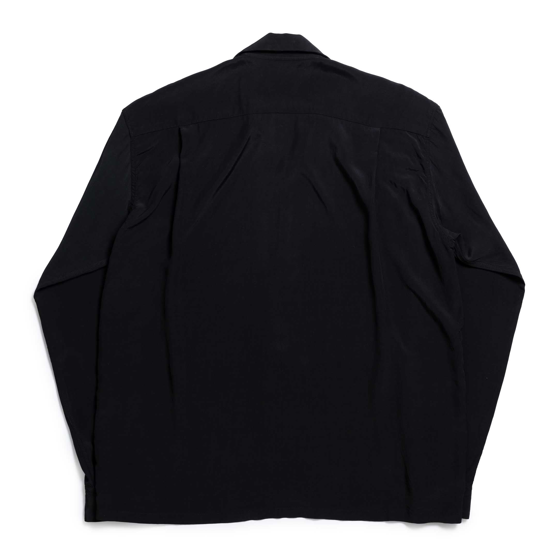 Style Eyes by Toyo Enterprise Plain Rayon Bowling Shirt Black-Shirt-Clutch Cafe