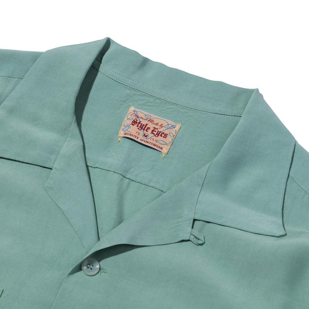 Style Eyes by Toyo Enterprise Plain Rayon Bowling Shirt M. Green-Shirt-Clutch Cafe