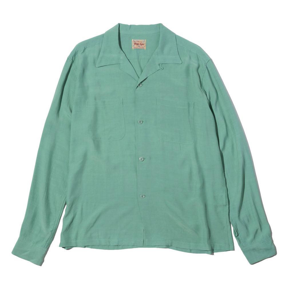 Style Eyes by Toyo Enterprise Plain Rayon Bowling Shirt M. Green-Shirt-Clutch Cafe