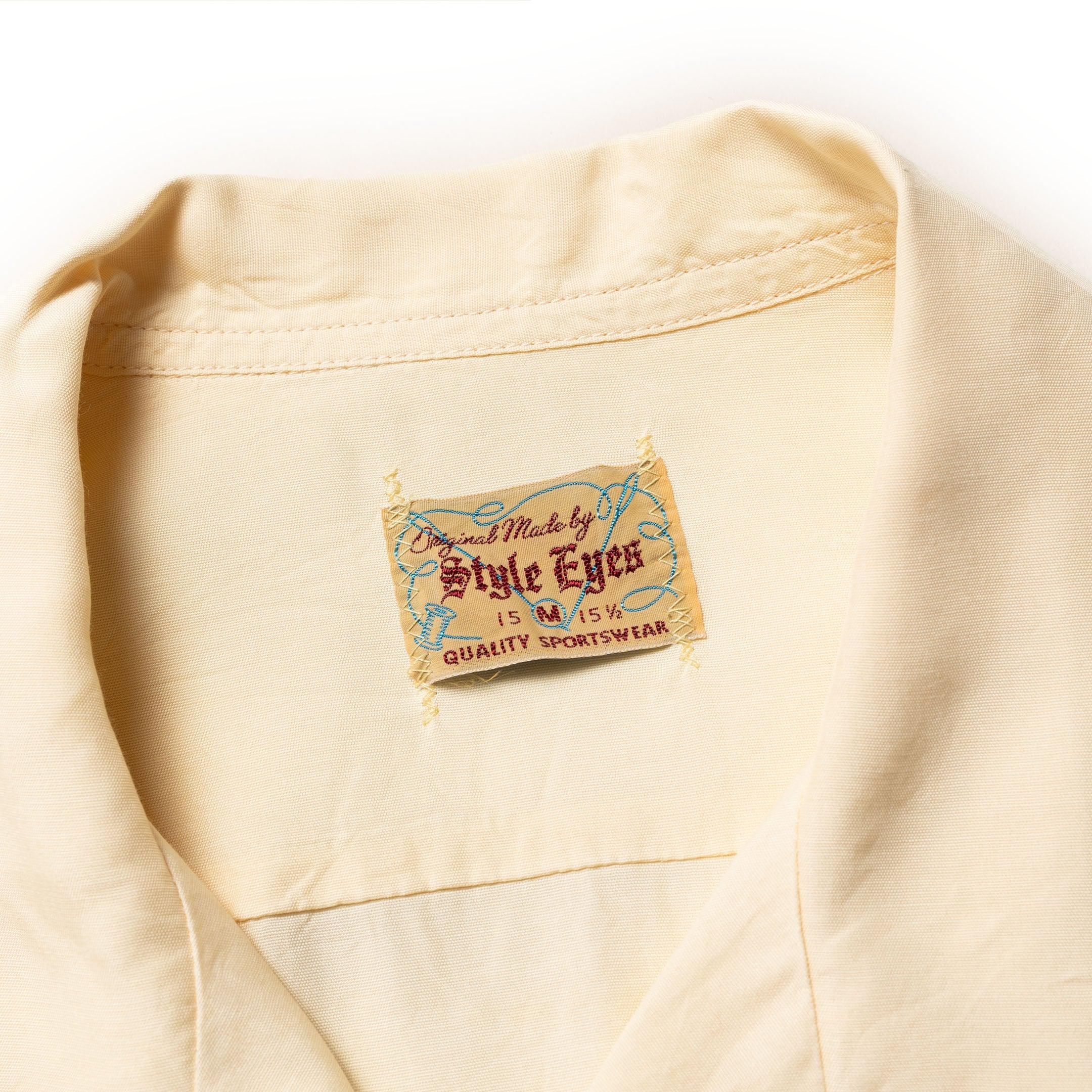 Style Eyes by Toyo Enterprise Plain Rayon Bowling Shirt Off White-Shirt-Clutch Cafe