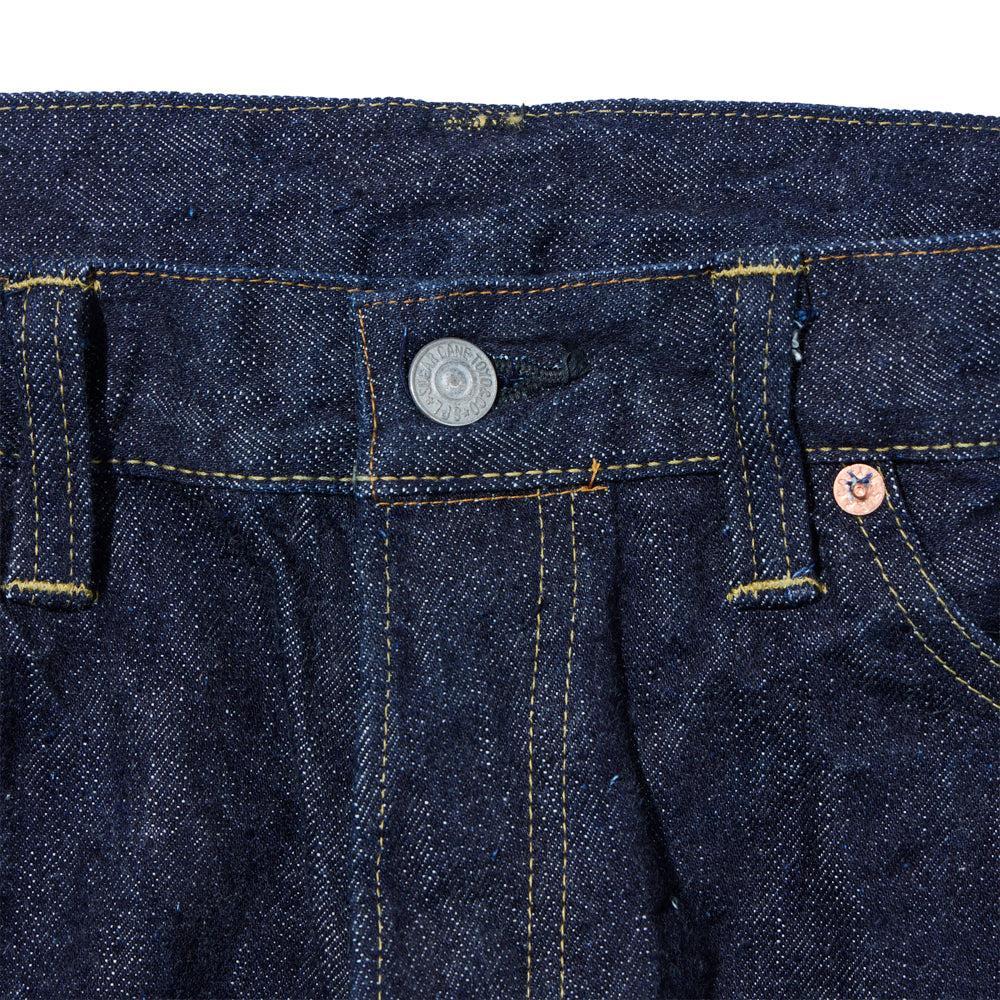 Sugar Cane 2025 13 oz Denim Waist Overalls Wide Leg Jean Indigo-Jean-Clutch Cafe-selvage denim-selfedge denim