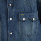 Sugar Cane Sawtooth Denim Western Shirt Vintage Wash-Shirt-Clutch Cafe