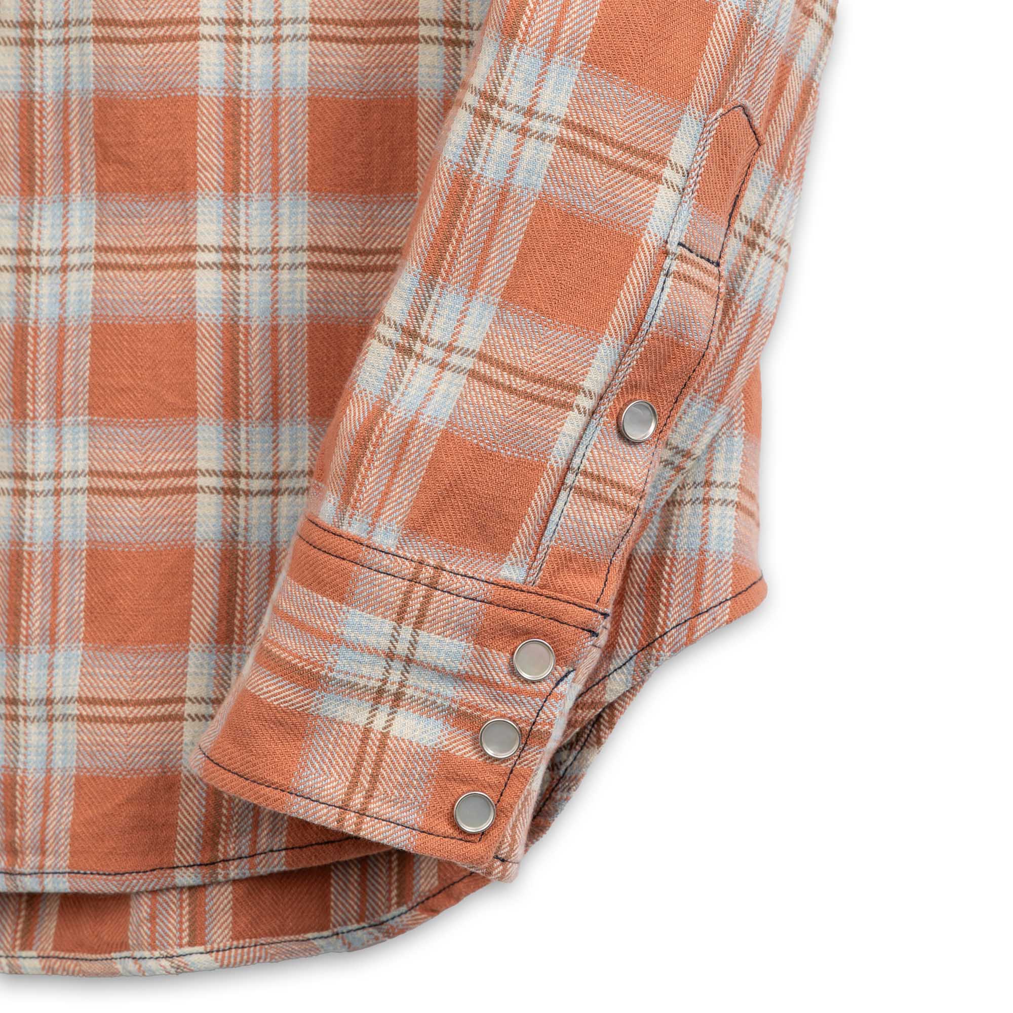 Sugar Cane Washer Herringbone Check Western Shirt Red-Shirt-Clutch Cafe