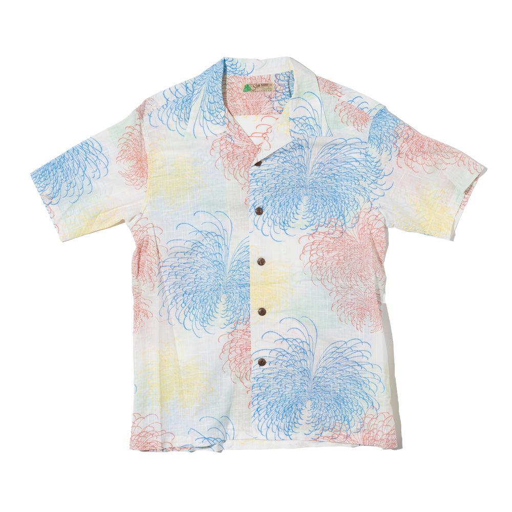 Sun Surf Chrysanthemum Hawaiian Shirt Off White-Hawaiian Shirt-Clutch Cafe