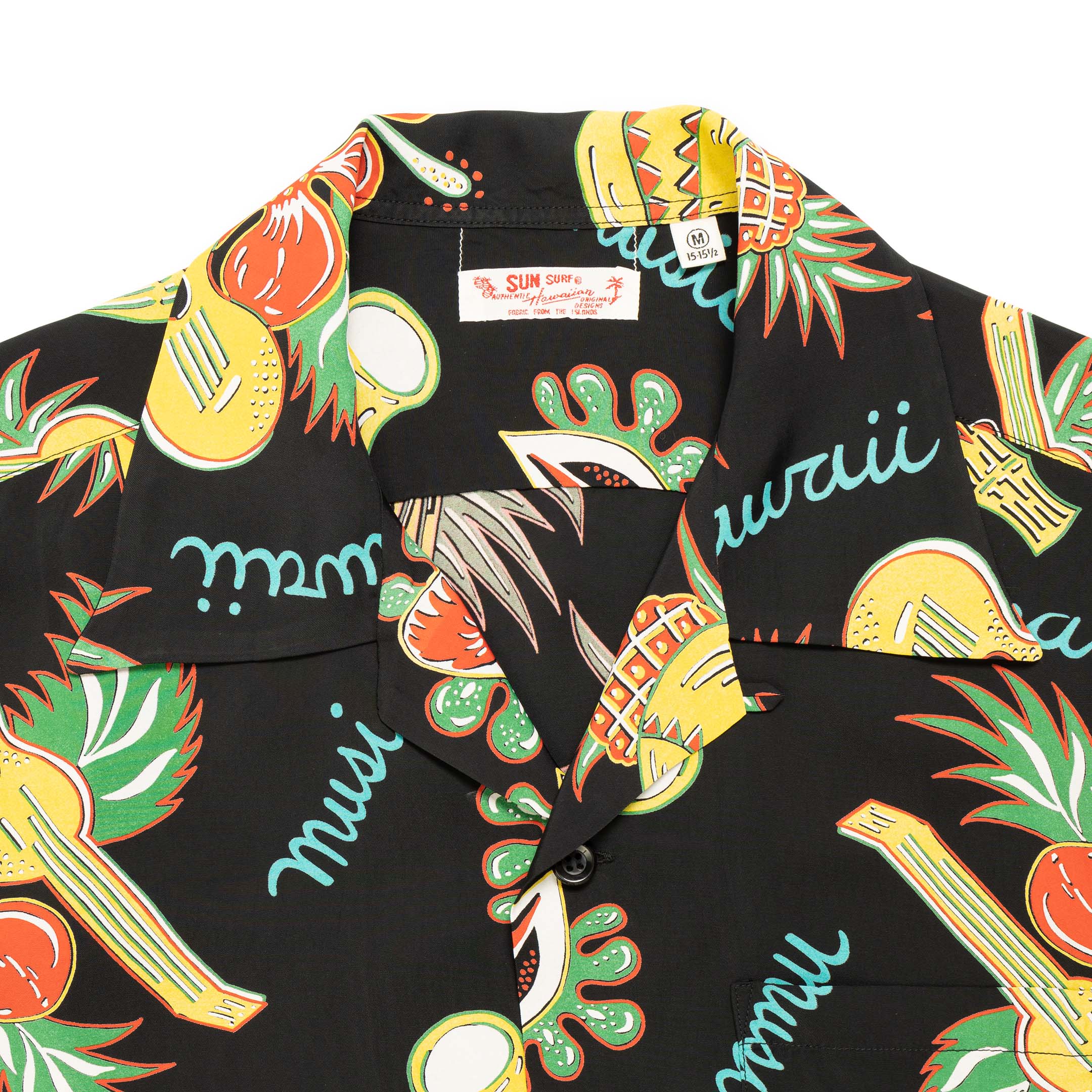 Sun Surf Hawaii Musical Hawaiian Shirt Black-Hawaiian Shirt-Clutch Cafe