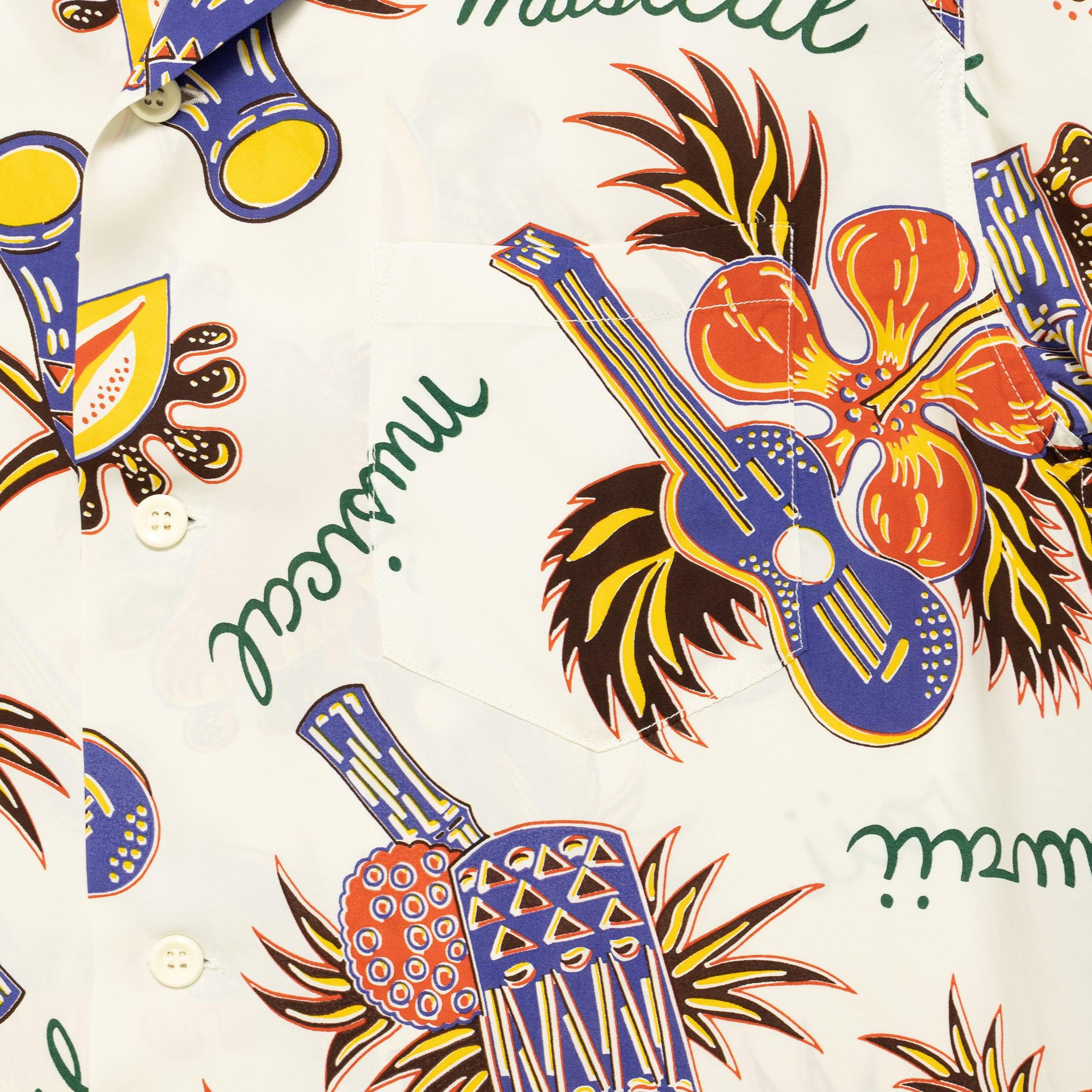 Sun Surf Hawaii Musical Hawaiian Shirt White-Hawaiian Shirt-Clutch Cafe