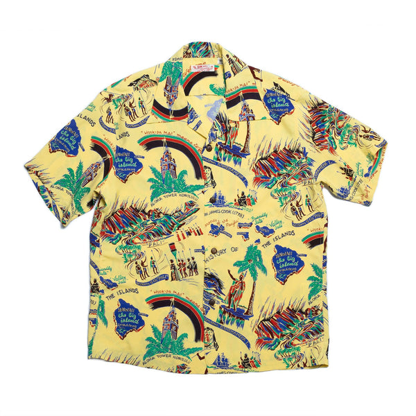 Sun Surf History Of The Islands Hawaiian Shirt Yellow-Hawaiian Shirt-Clutch Cafe