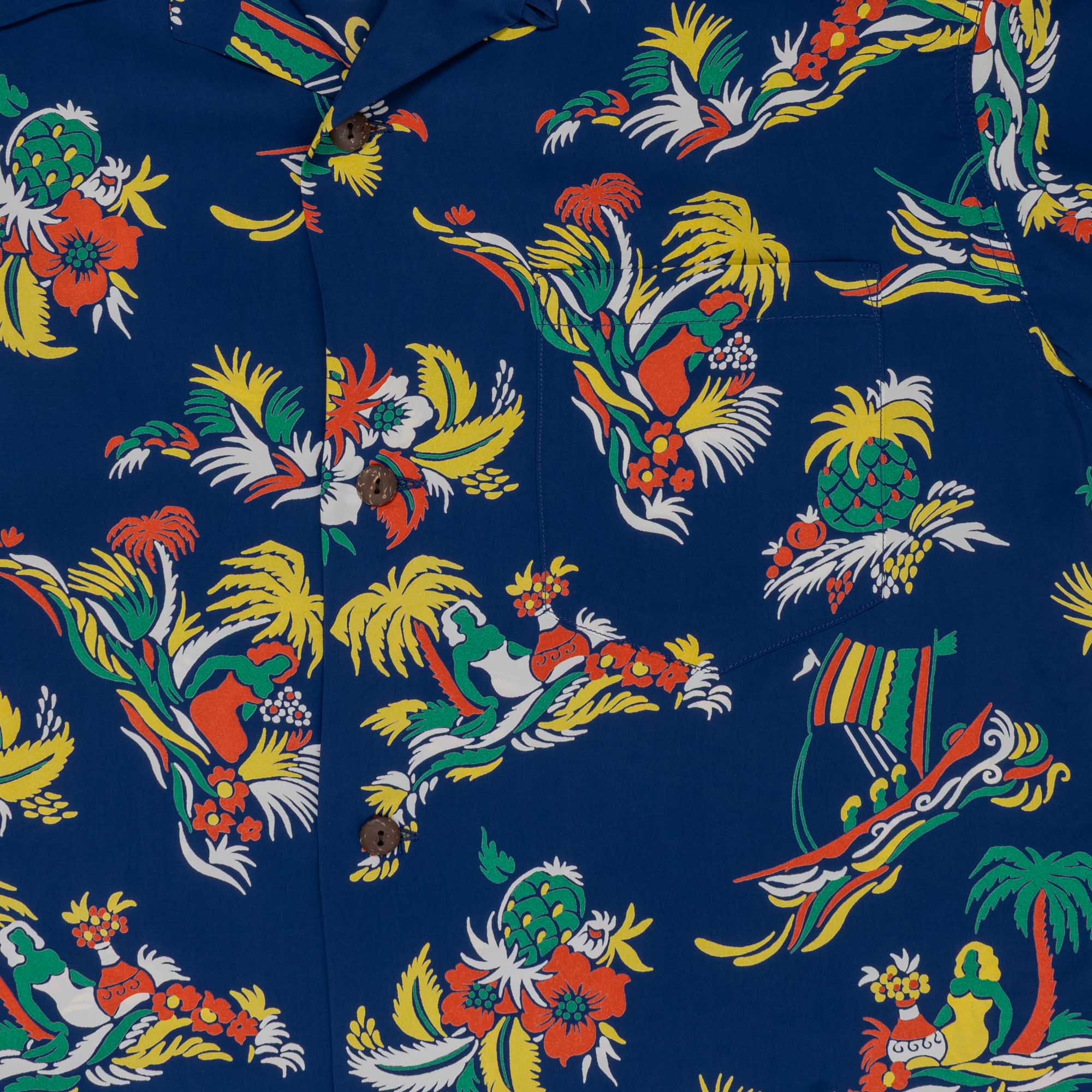 Sun Surf Island Trip Hawaiian Shirt Navy-Hawaiian Shirt-Clutch Cafe