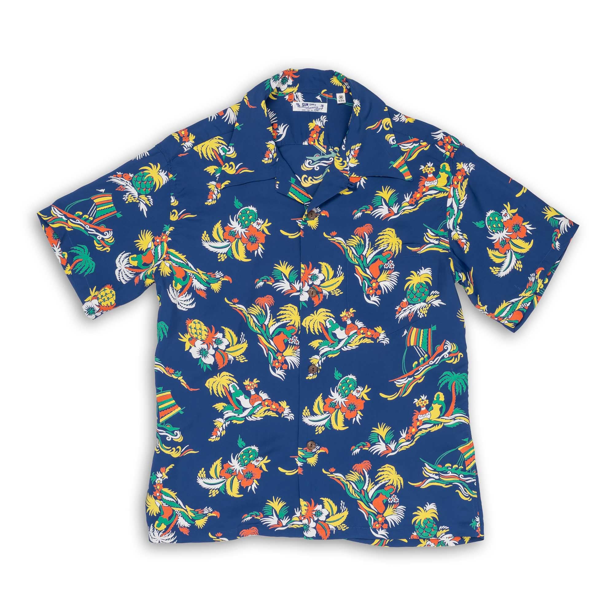 Sun Surf Island Trip Hawaiian Shirt Navy-Hawaiian Shirt-Clutch Cafe