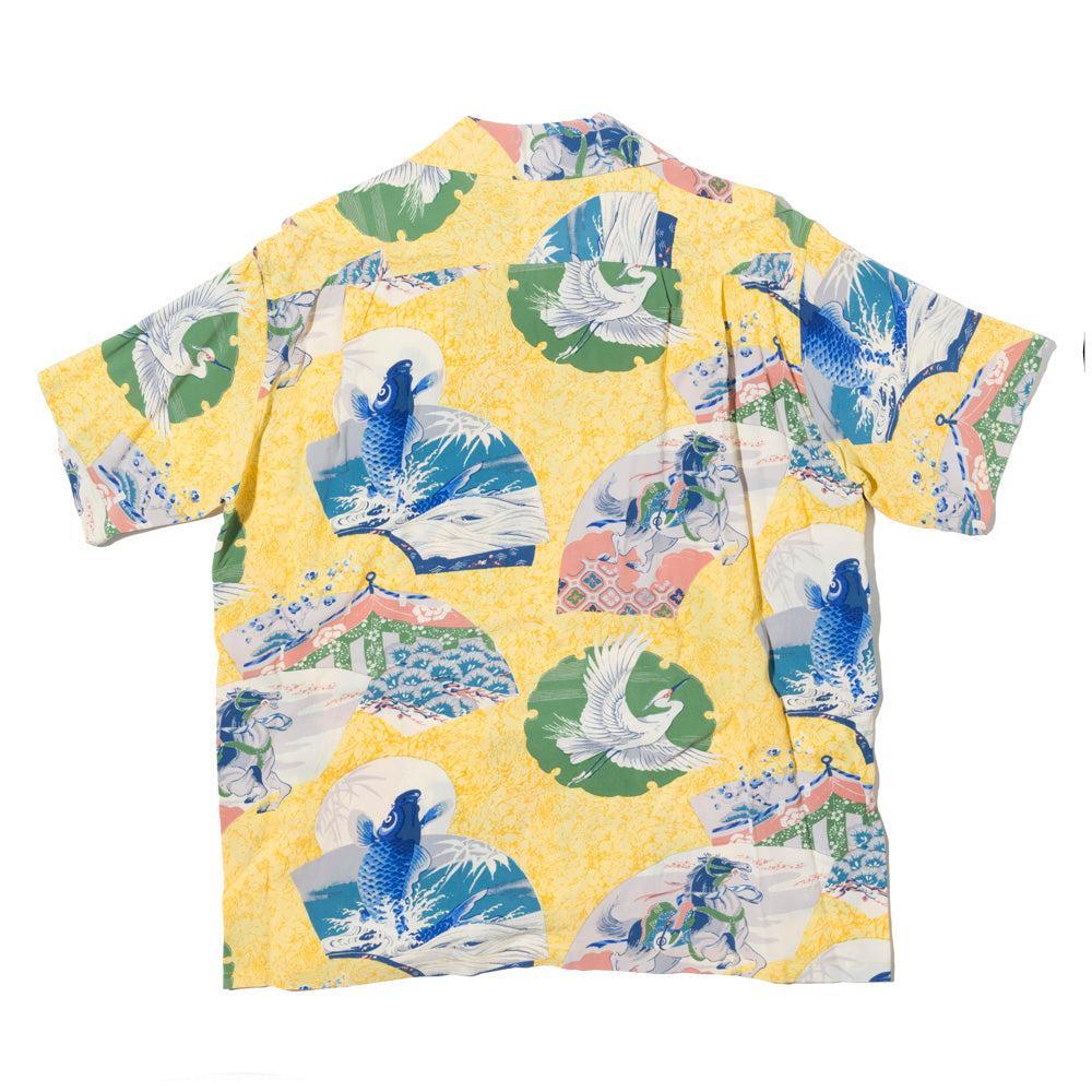 Sun Surf Japanese Quaint Design Yellow-Hawaiian Shirt-Clutch Cafe