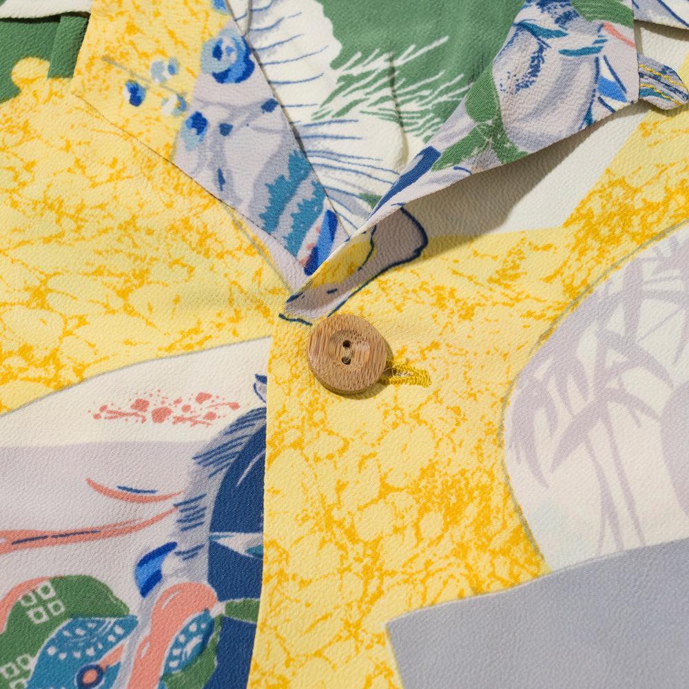 Sun Surf Japanese Quaint Design Yellow-Hawaiian Shirt-Clutch Cafe