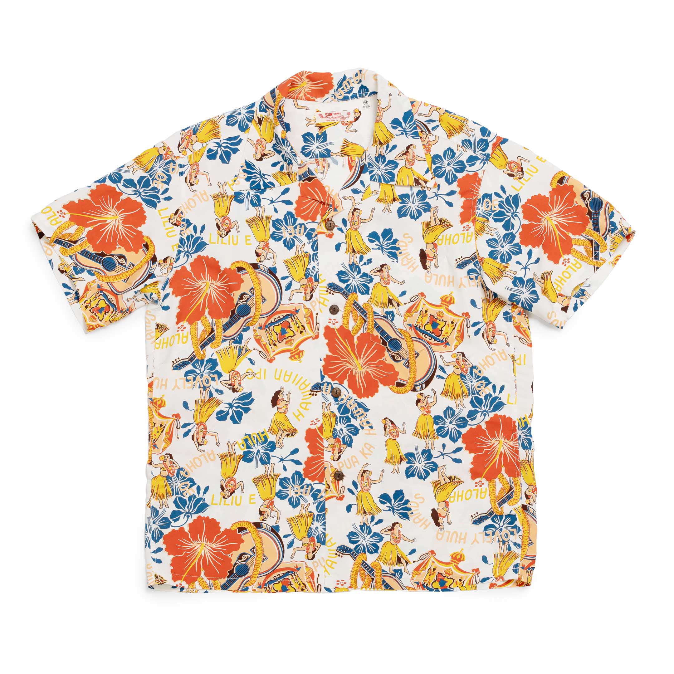 Sun Surf Lovely Hula Hands Hawaiian Shirt Off White-Shirt-Clutch Cafe