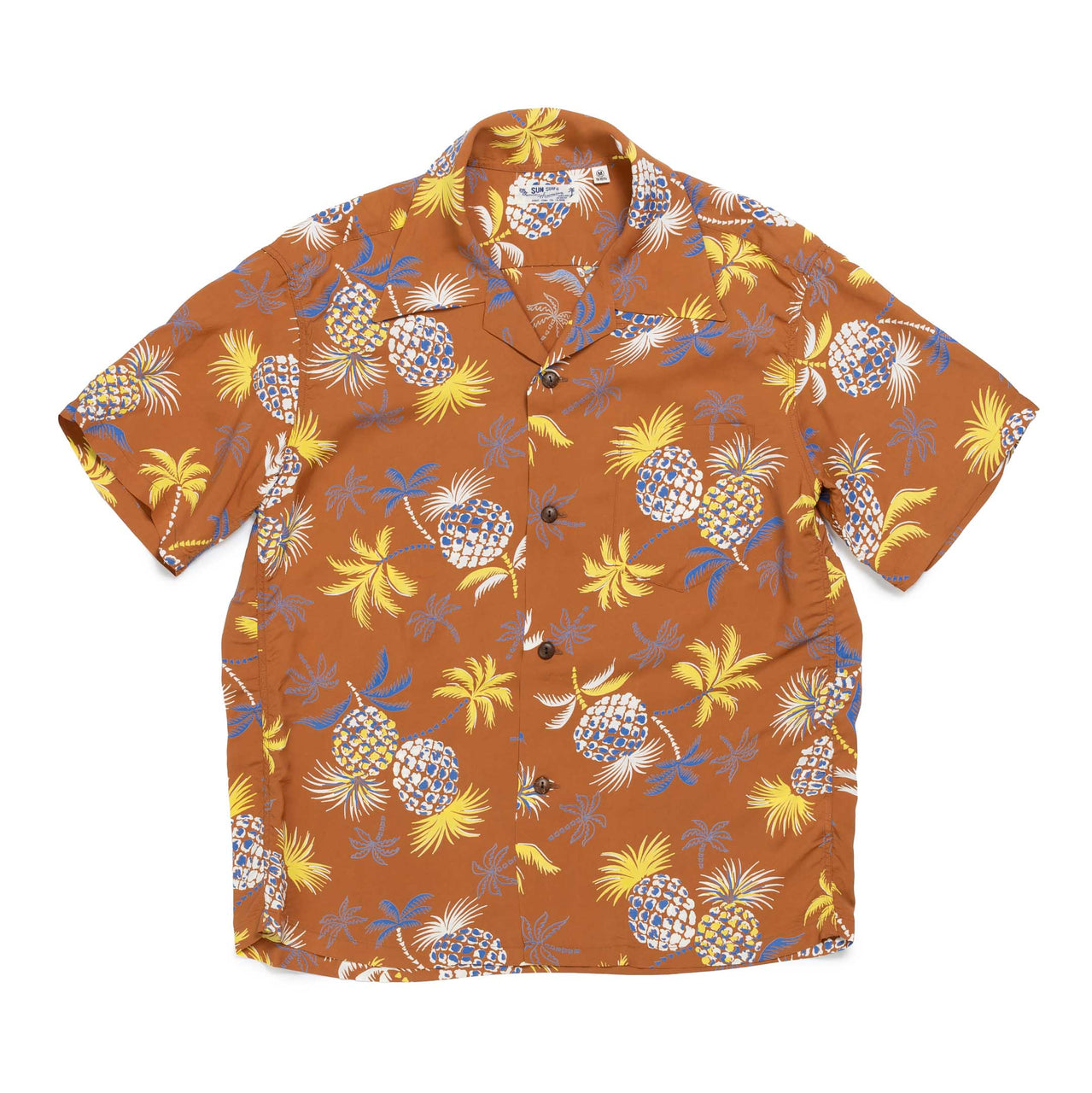 Sun Surf Palms & Pineapples Hawaiian Shirt Brown-Shirt-Clutch Cafe